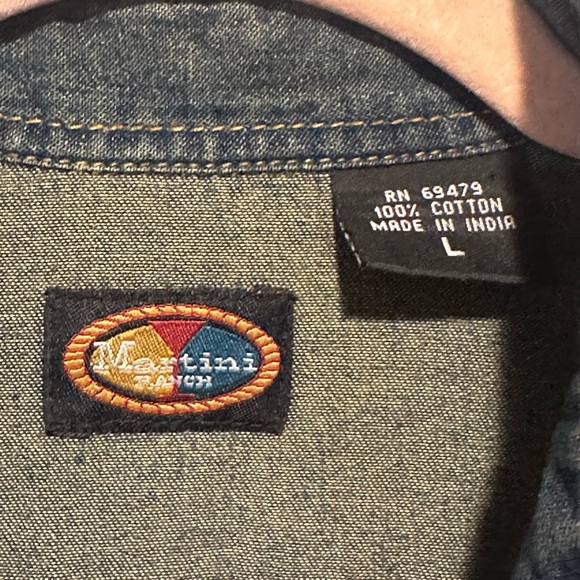 Vintage western denim shirt size L unisex - Picture 4 of 6